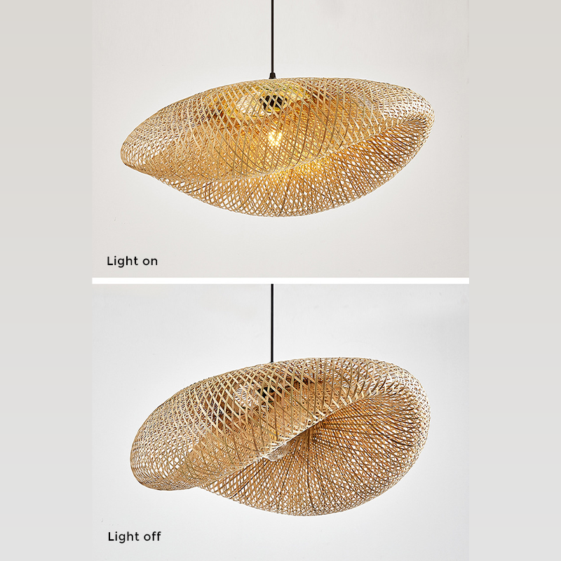 Serinara — Handwoven Bamboo Pendant Light with Warm Glow