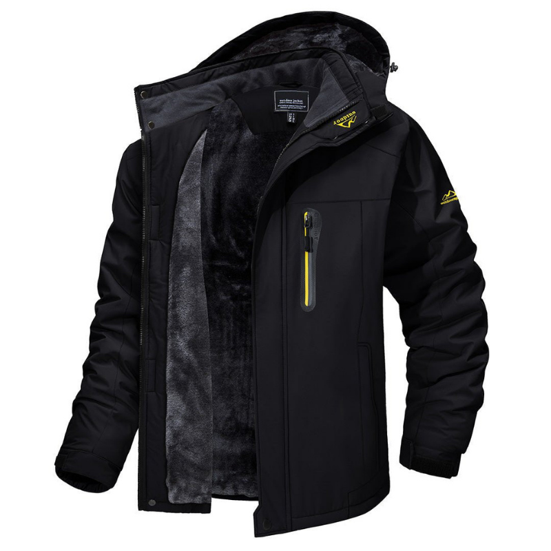Men's Waterproof Winter Jacket | Insulated & Adjustable Hood | Durable Fabric | Weather Protection