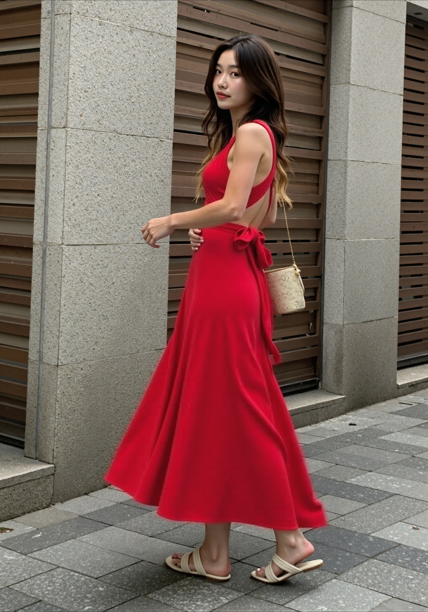 Women’s Maxi Evening Dress | Halter Neck & Cross-Back Straps | Polyester Fabric | Comfortable Fit
