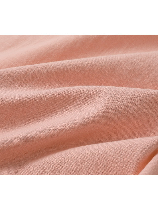 Men's Linen Shirt | Short-Sleeve Mandarin Collar | Breathable Linen Fabric | Comfortable Fit