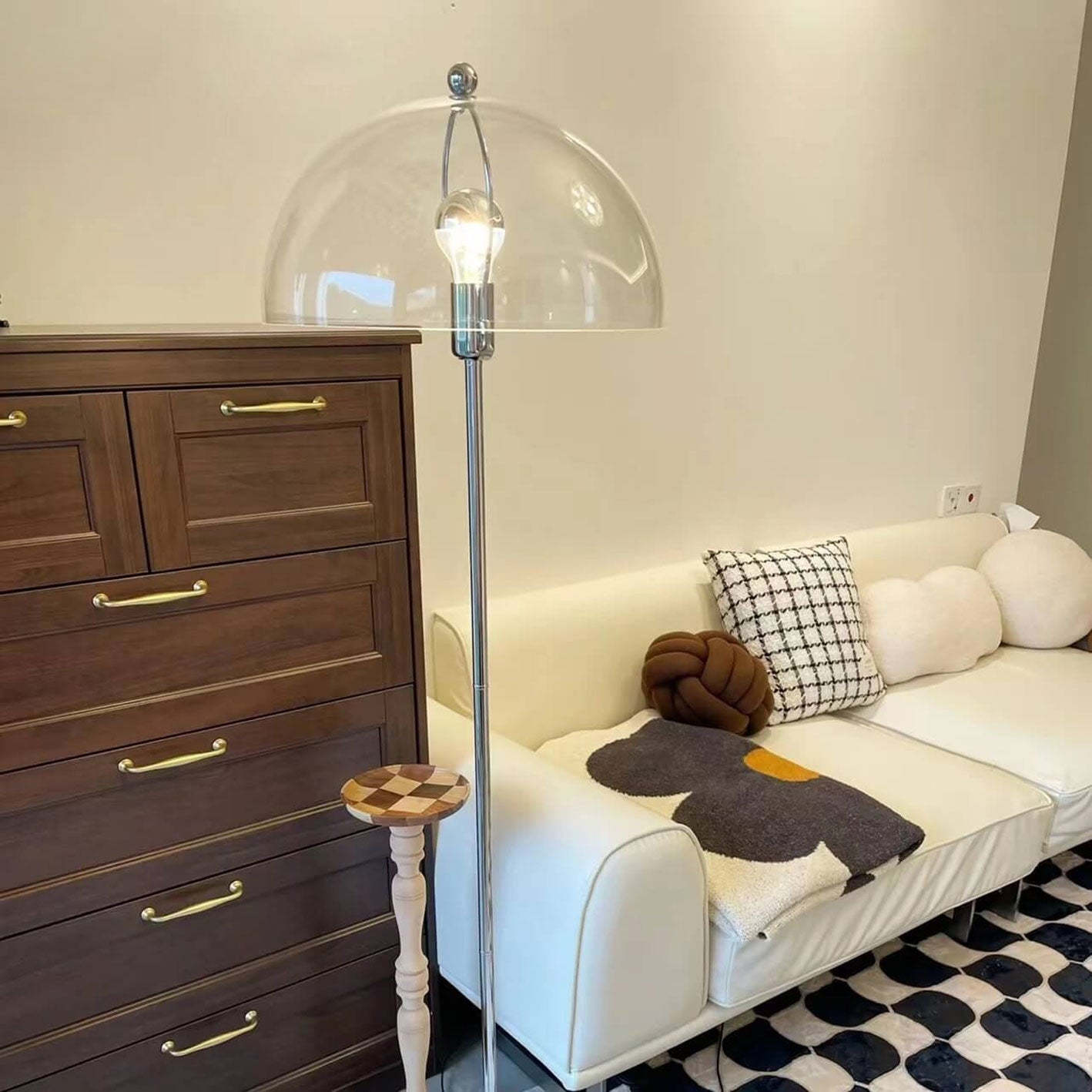Taavita Retro-Acrylic Mushroom Design Floor Lamp with 1 Light