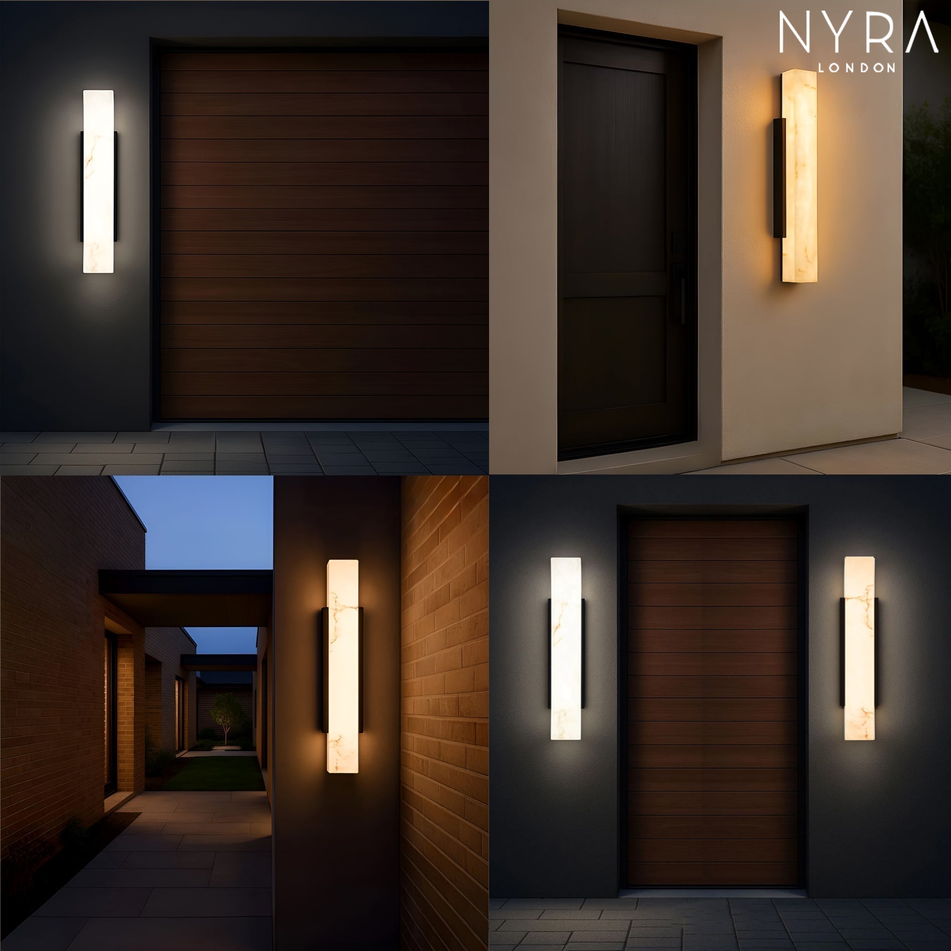 Elegant Outdoor Marble Wall Light with Stainless Steel Design