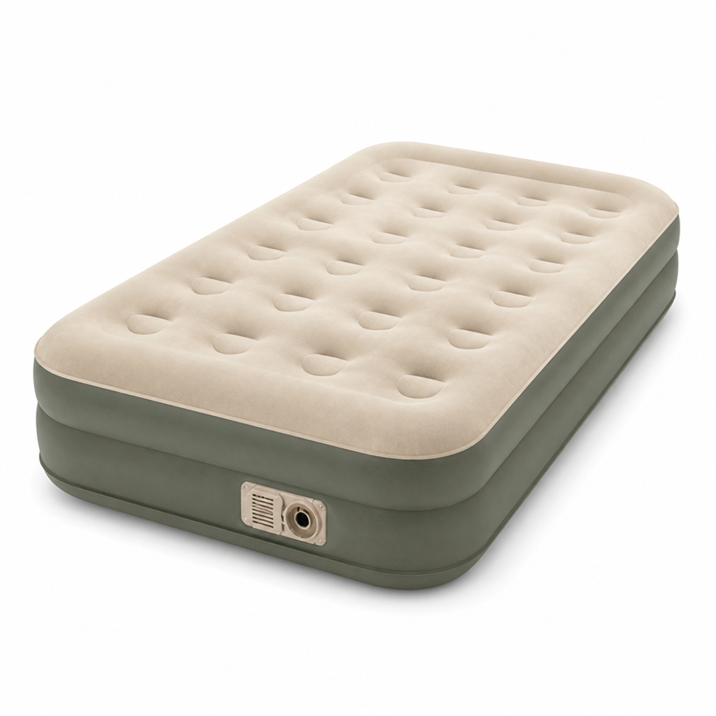 Self-Inflating Camping Air Mattress — Built-In Pump