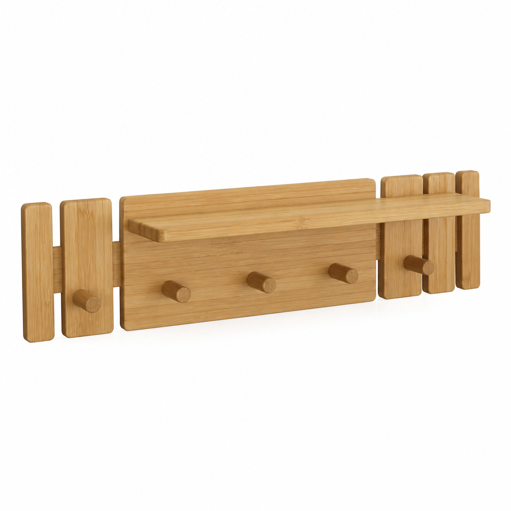 Solid Wood Wall-Mounted Coat Rack