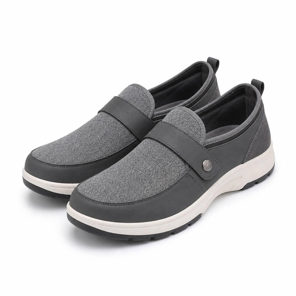 Men's Leather Slippers — Supportive Design