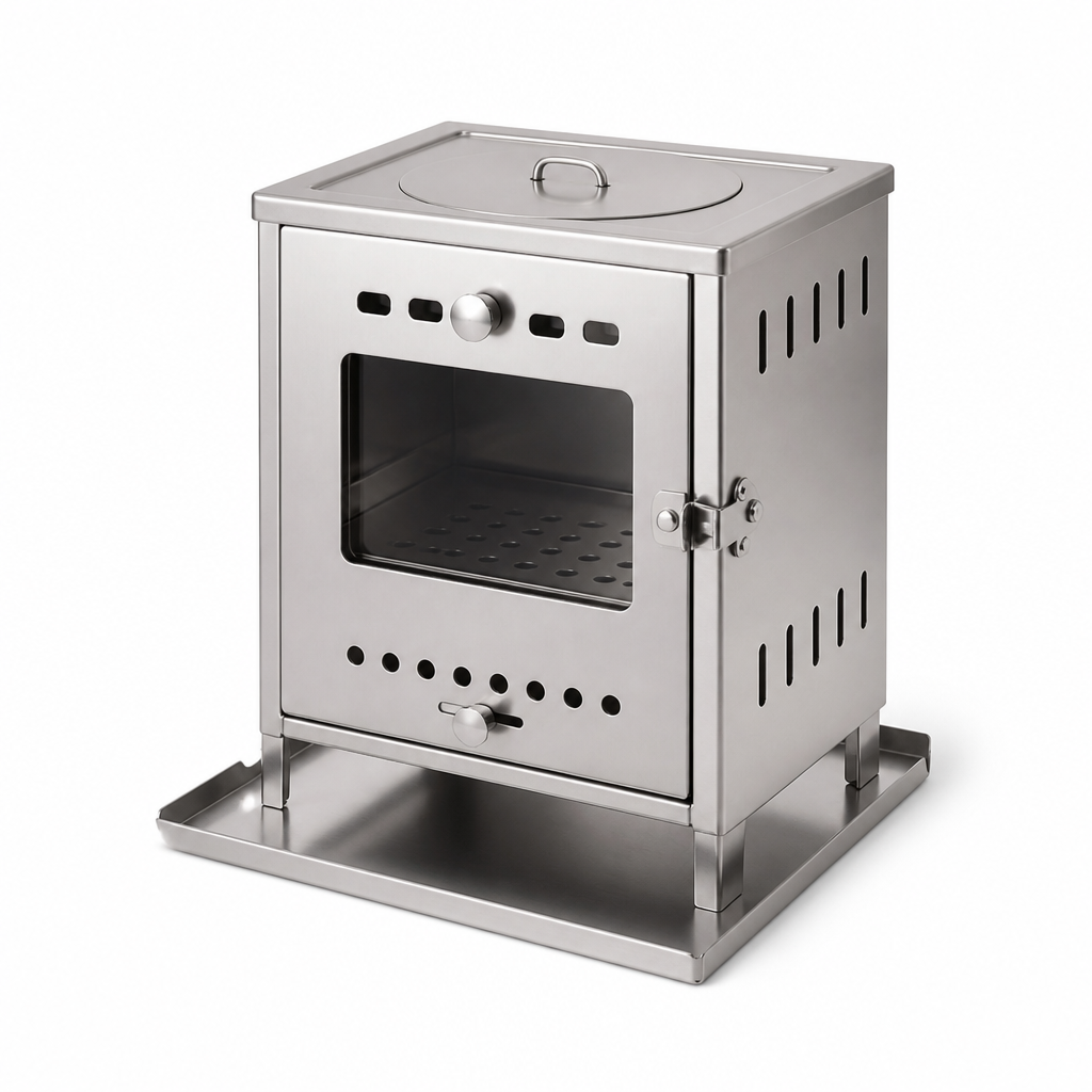 Compact Outdoor Wood Burning Stove — Stainless Steel
