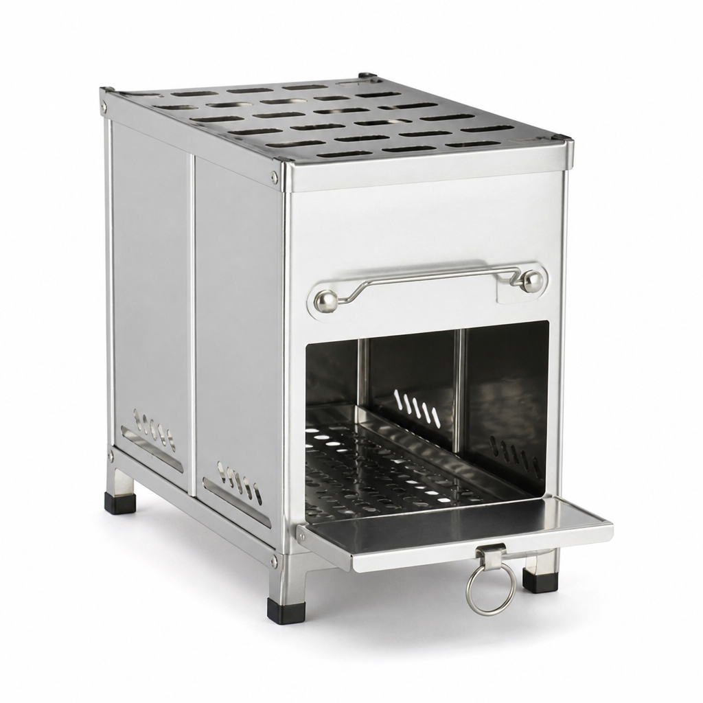 Lightweight Portable Wood Stove — Stainless Steel