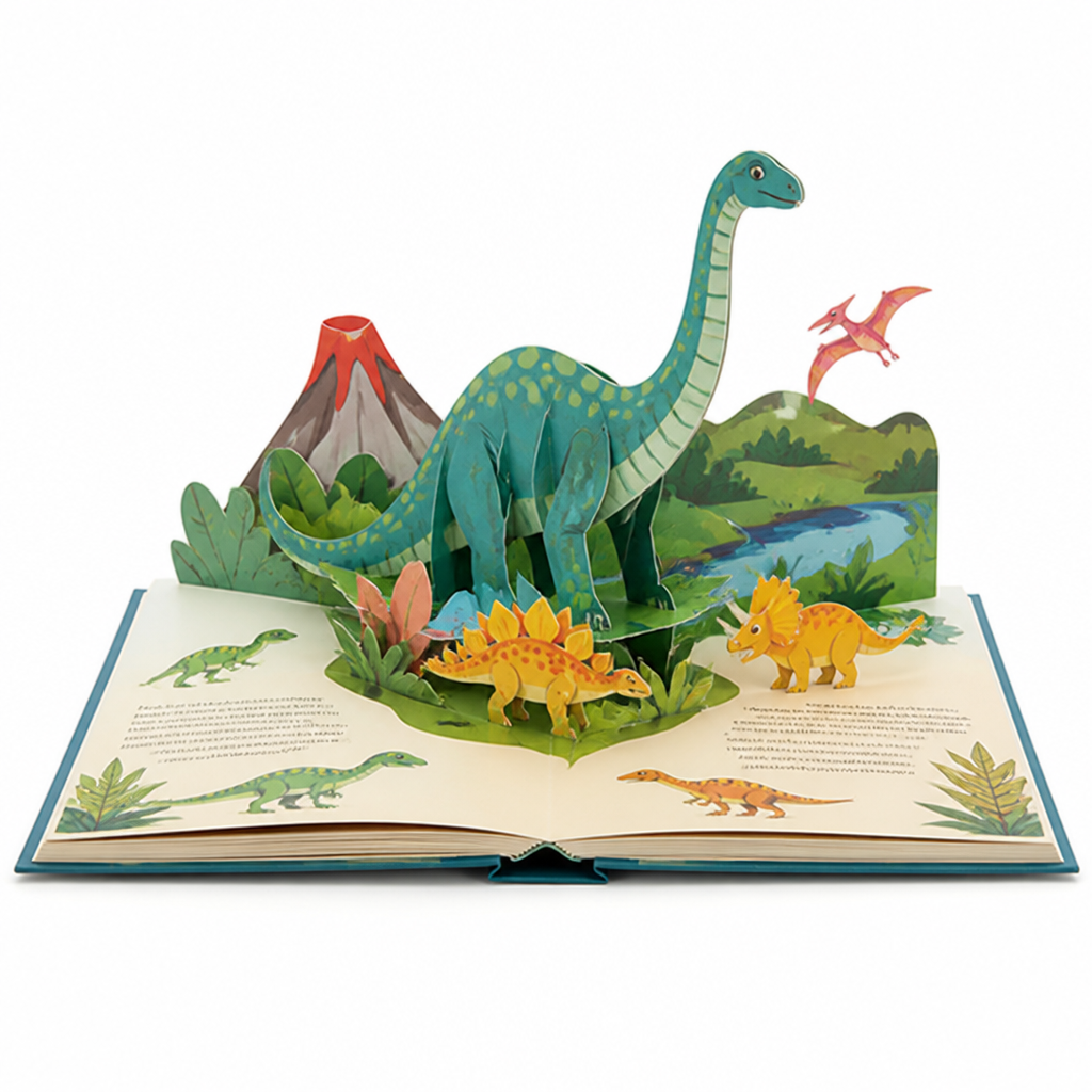 3D Pop-Up Dinosaur Book for Kids