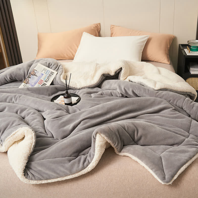 Taavita Plush Velvet Blanket – Double Layered, Solid Color