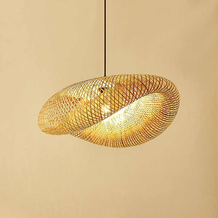 Liora — Handcrafted Bamboo Pendant Light with Rattan Shade