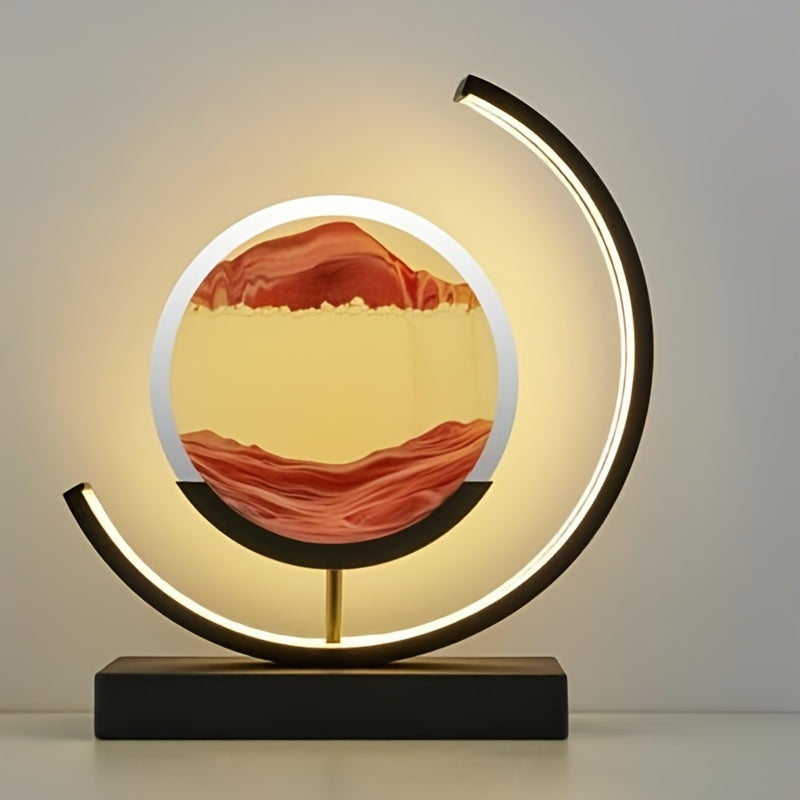 Tranquil Flow Hourglass Lamp – Soothing LED Sand Art Decor
