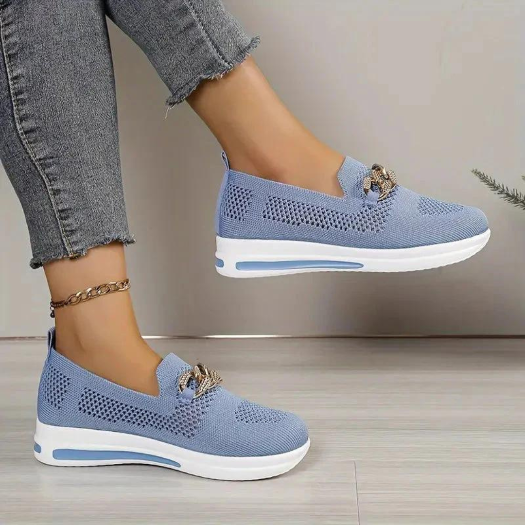 Women's Slip-On Sneakers | Breathable Knit Mesh Upper | Lightweight Comfort | Casual Summer Wear