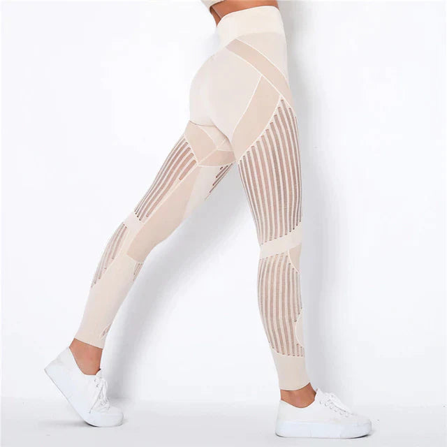 Women’s Compression Leggings | Anti-Cellulite Compression | Mesh Panel Inserts | Comfortable Fit