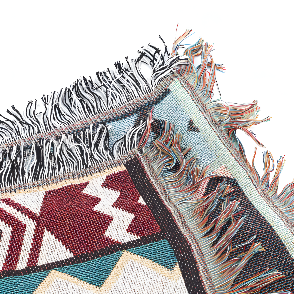 Bohemian Throw Blanket | Geometric Design | Cozy Year-Round Comfort | Polyester