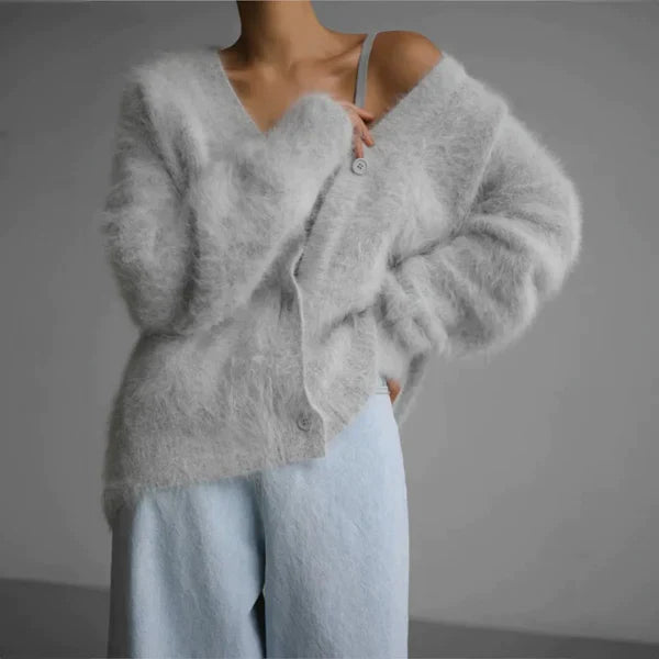 Women’s Cardigan Sweater | Fluffy Oversized Knit | Finest Cashmere | Cozy Comfort