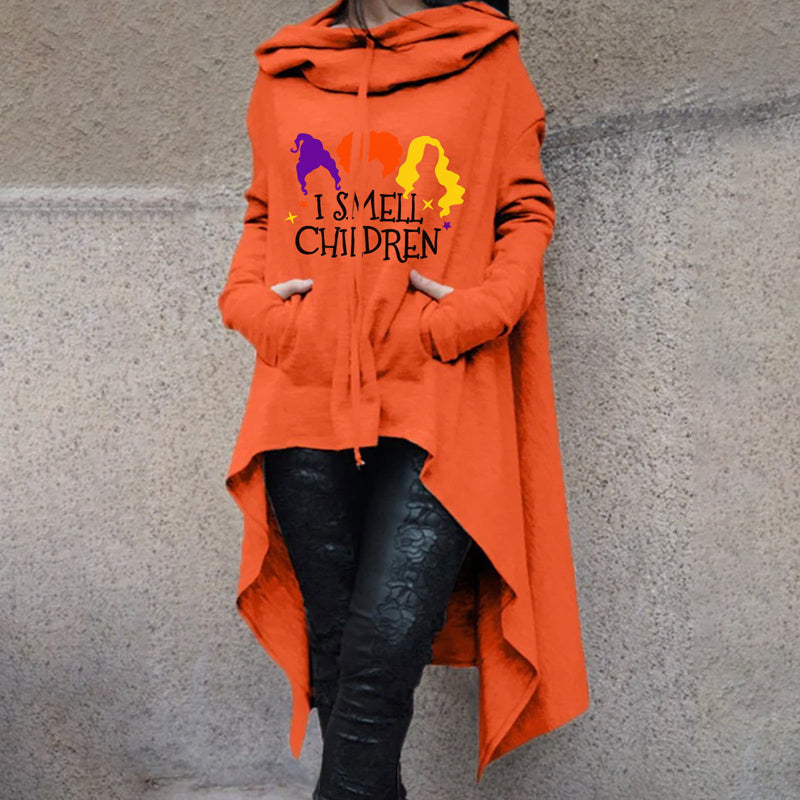 Halloween Printed Hoodie Lightweight Acetate Fabric for Cozy Fall Wear