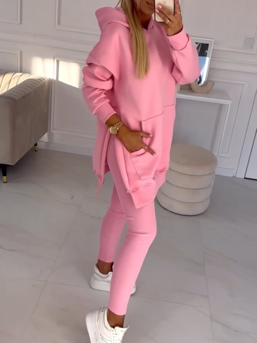 Women’s Two-Piece Hoodie & Leggings Set | Pleated Leggings & Oversized Hoodie | Soft Fabric | Comfortable Fit