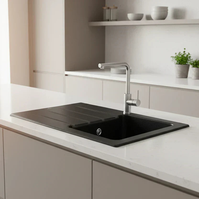 Elegance 50 Ceramic Sink with Sleek Chrome Finish