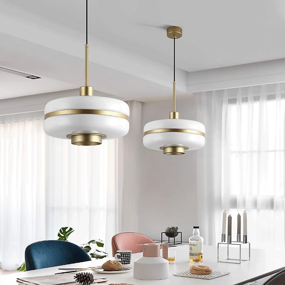 Elegant Glass and Metal Pendant Light with Warm LED Embrace