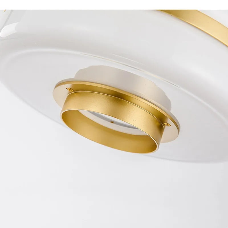 Elegant Glass and Metal Pendant Light with Warm LED Embrace