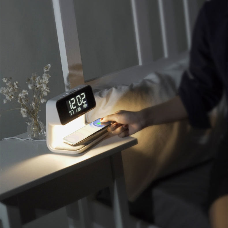 TranquilGlow – 3-in-1 Smart Bedside Lamp with Charger & Clock