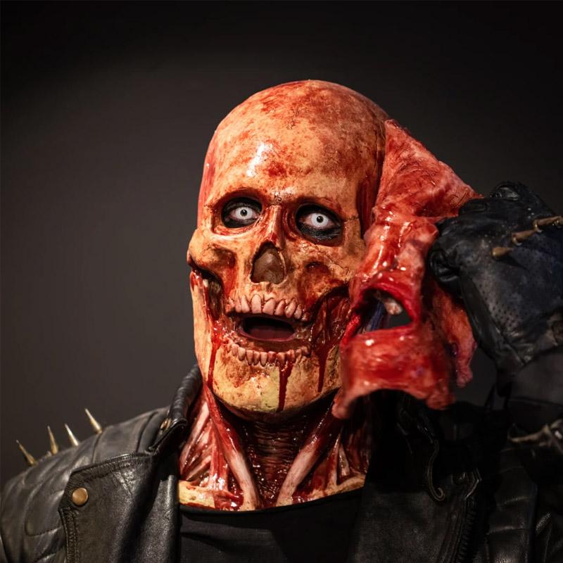 Realistic Halloween Skeleton Mask with Dual Terrifying Faces