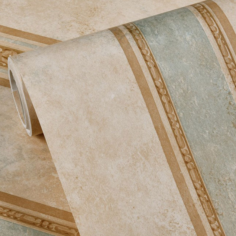 Removable Wallpaper Roll with Vertical Stripes for Accent Wall, Brown and Yellow, 29.5 ft. x 20.5 in