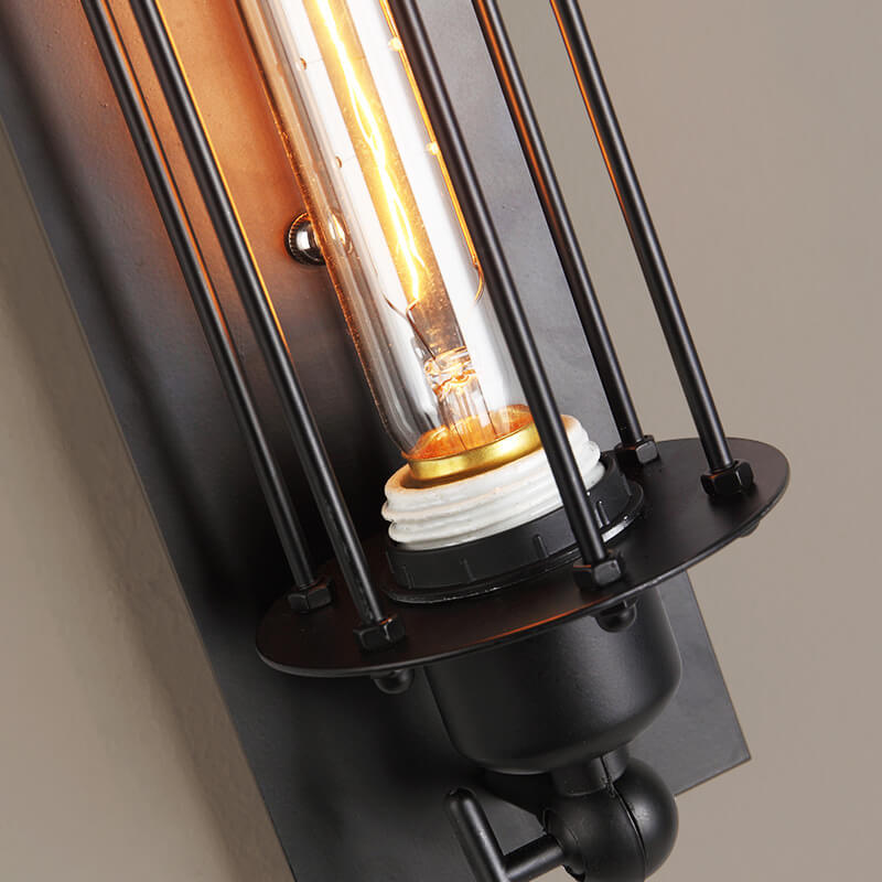 1-light LED Wall Light with Long Pencil Bulb in Industrial Style