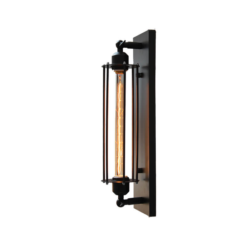 1-light LED Wall Light with Long Pencil Bulb in Industrial Style