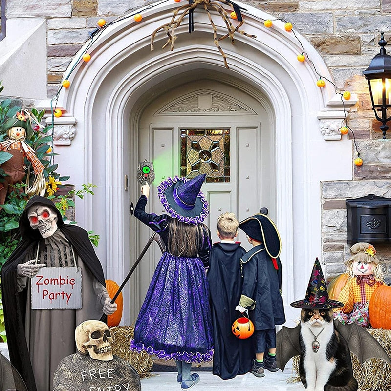 Halloween Animated Doorbell with Spooky Rotating Eyes and Sound Effects