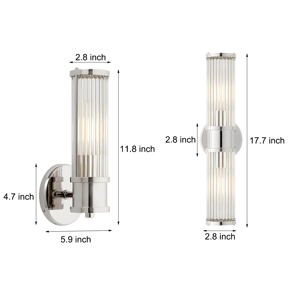 1/2-Light Modern Taavita Wall Sconce with Cylinder Clear Glass Shade