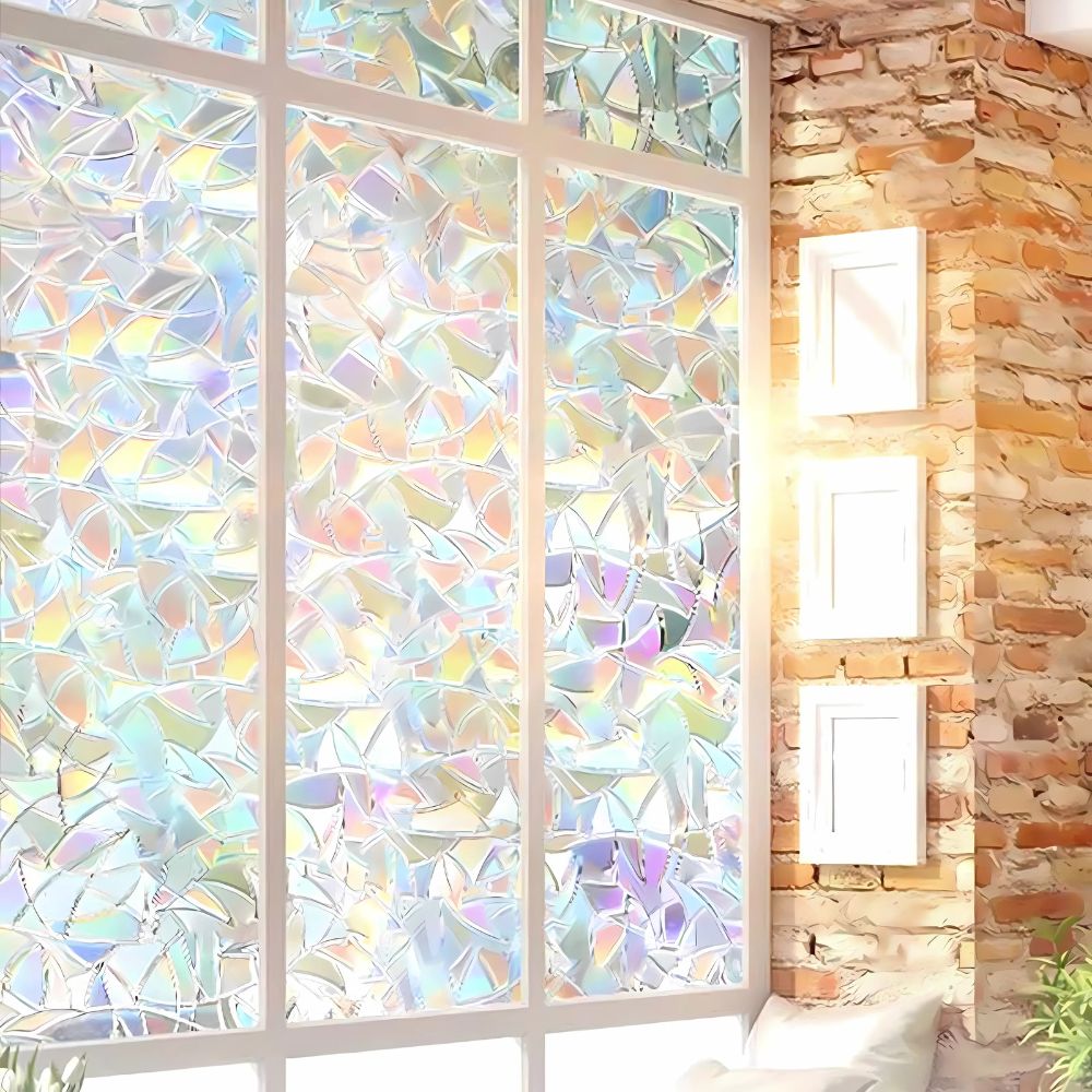 Privacy Film with Stained Glass Effect – Decorative Rainbow Design