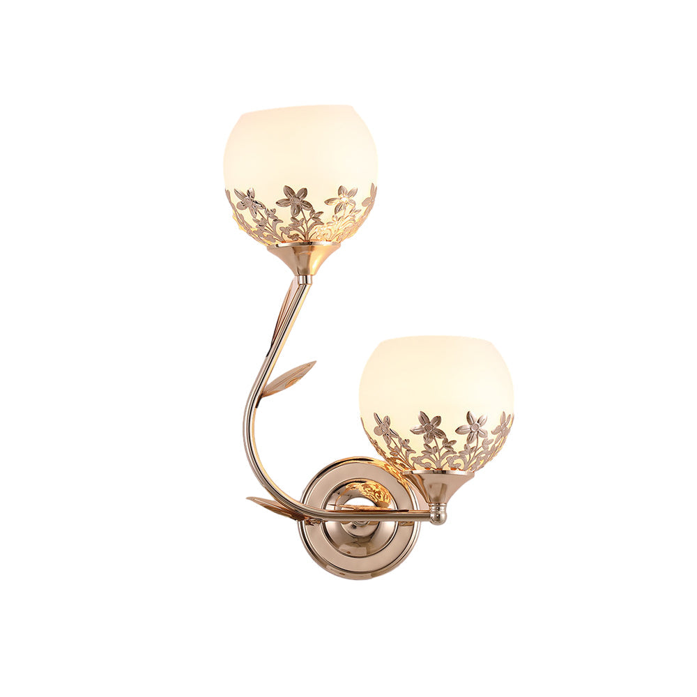 2-Light LED Glass Flower Wall Sconces - Simple European Style Lighting