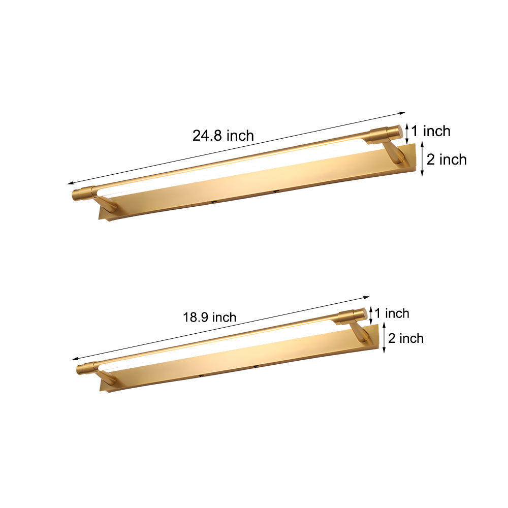 120° Rotatable Dimmable Metallic Strip LED Bath Bar Vanity Light, 18.9''/24.8'' L by Taavita
