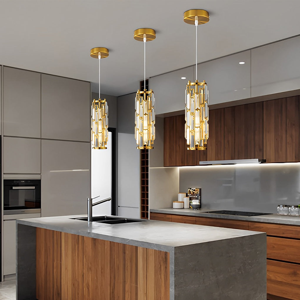 1 Pc Industrial Style Creative Iron Crystal Glass Chandelier Pendant Light