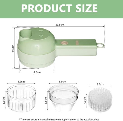 Electric Food Slicer – 4-in-1 Multi-Function Cutter