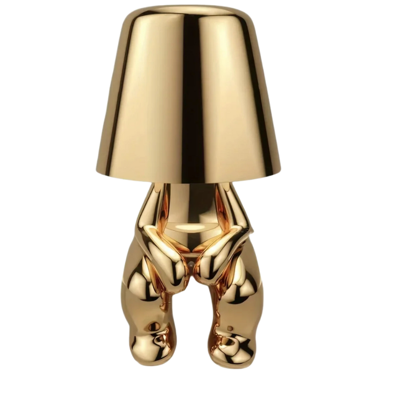Luminous Elegance: Sculpted Gold Table Lamp for Any Space