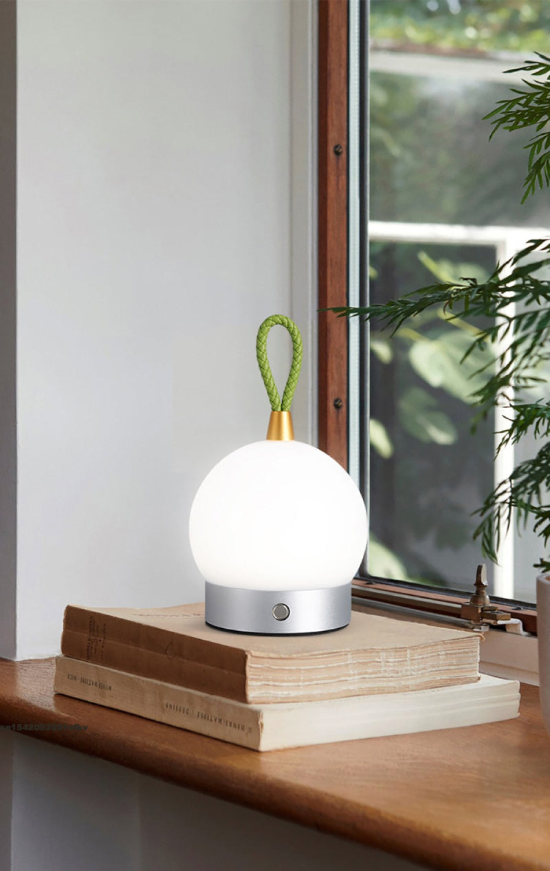 Timmy Orb Waterproof Cordless LED Lamp | Rechargeable Battery 7-9h | Touch Dimmable | IP65 Outdoor Indoor | Aluminum PU Leather | Black Silver Gold