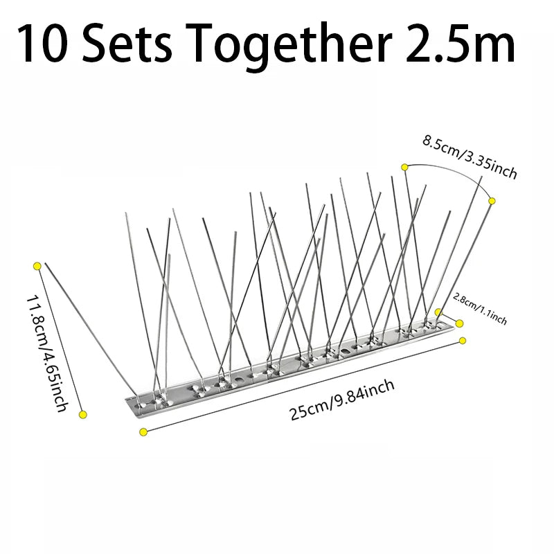 Bird Deterrent Spikes for Outdoor Use – Stainless Steel