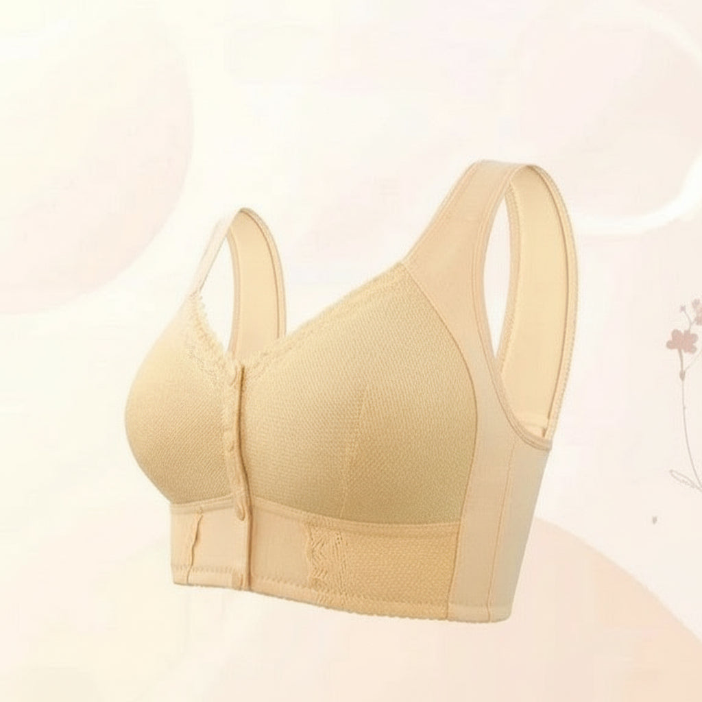 Easy-Fit Cotton Bra with Front Closure for Daily Comfort
