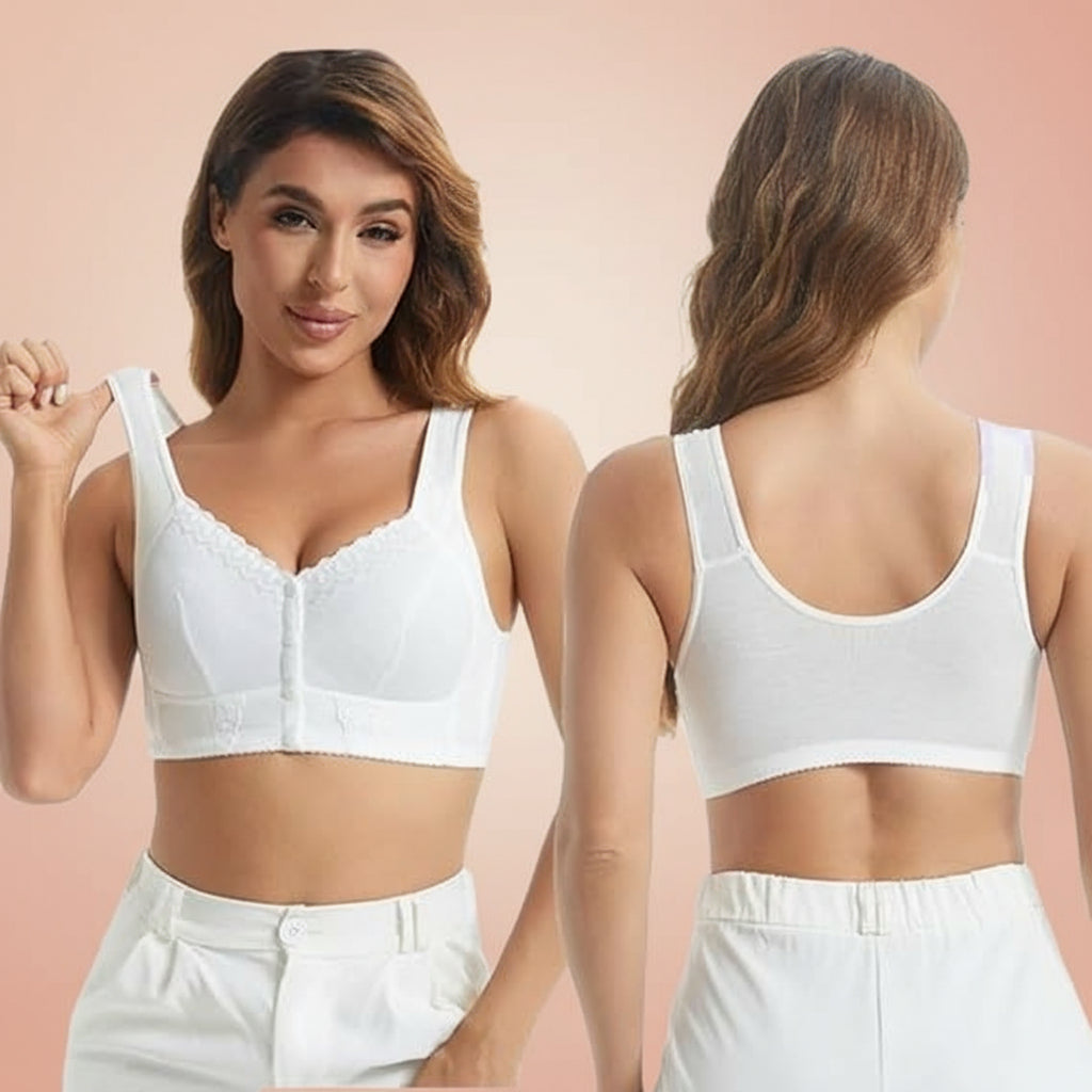 Easy-Fit Cotton Bra with Front Closure for Daily Comfort