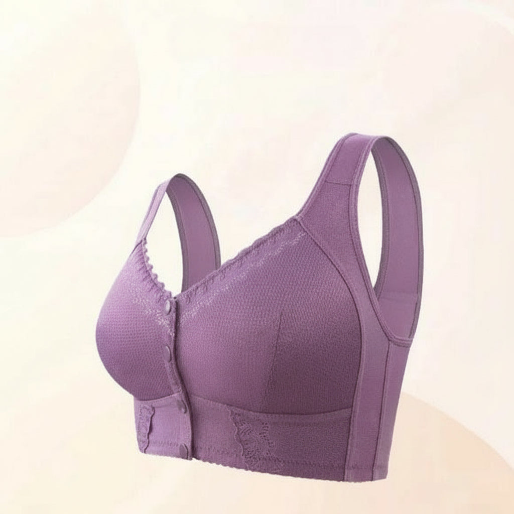 Easy-Fit Cotton Bra with Front Closure for Daily Comfort