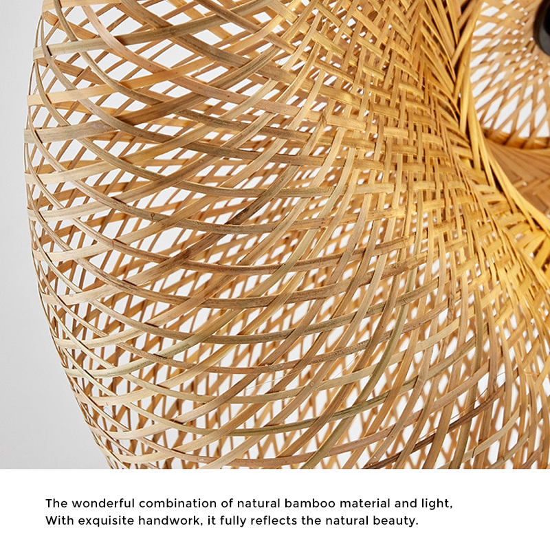 Serinara — Handwoven Bamboo Pendant Light with Warm Glow