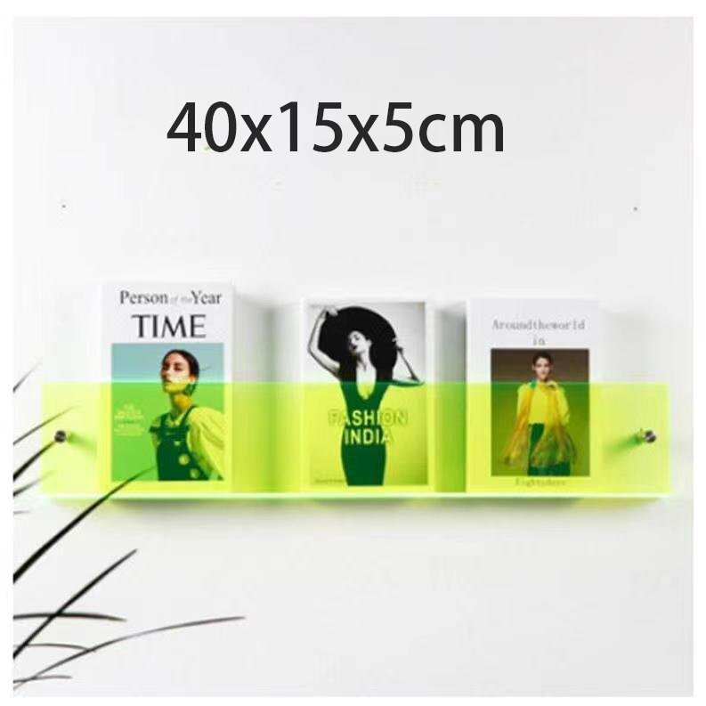 Wall-Mounted Magazine Holder | Floating Acrylic Design | 50cm Wide & Eco-Friendly | Space-Saving Storage