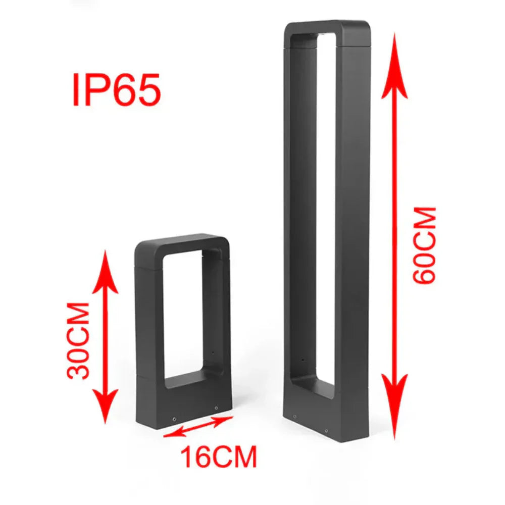 Sleek Waterproof LED Garden Path Light in Black Aluminum
