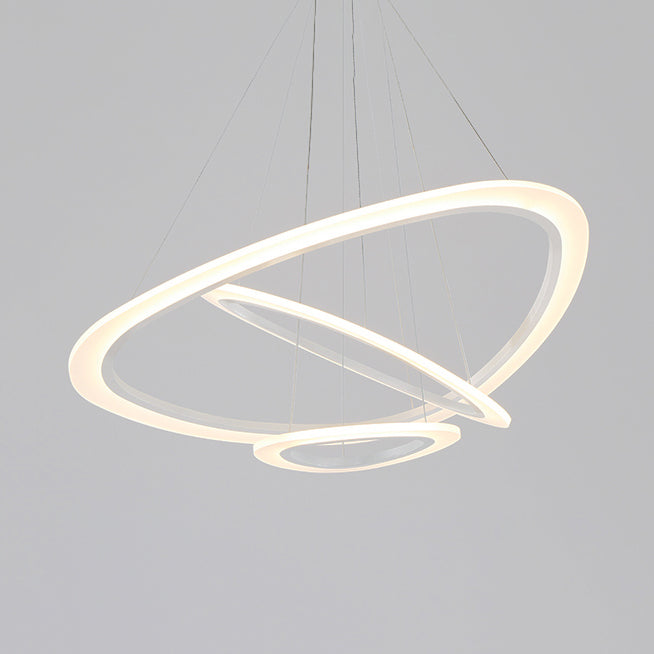 Acrylic Triangle Chandelier Lighting Fixture Modern LED 1/2/3-Head Ceiling Pendant in Warm/White Light 1 White Clearhalo 'Ceiling Lights' 'Chandeliers' 'Modern Chandeliers' 'Modern' Lighting' 113295