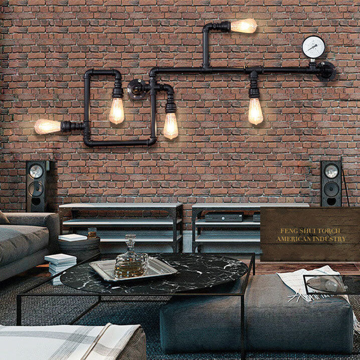 Taavita Maze Pipe 5-Light Wall Lamp
