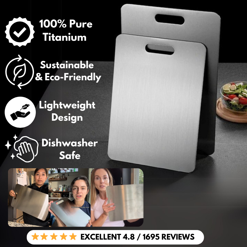 Titanio — Pure Titanium Cutting Board Lightweight & Durable Kitchen Essential
