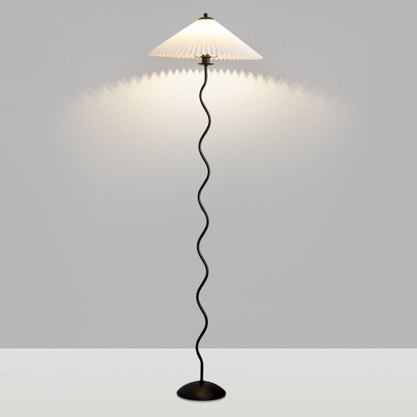 Taavita Floor Lamp with Pleated Fabric Shade