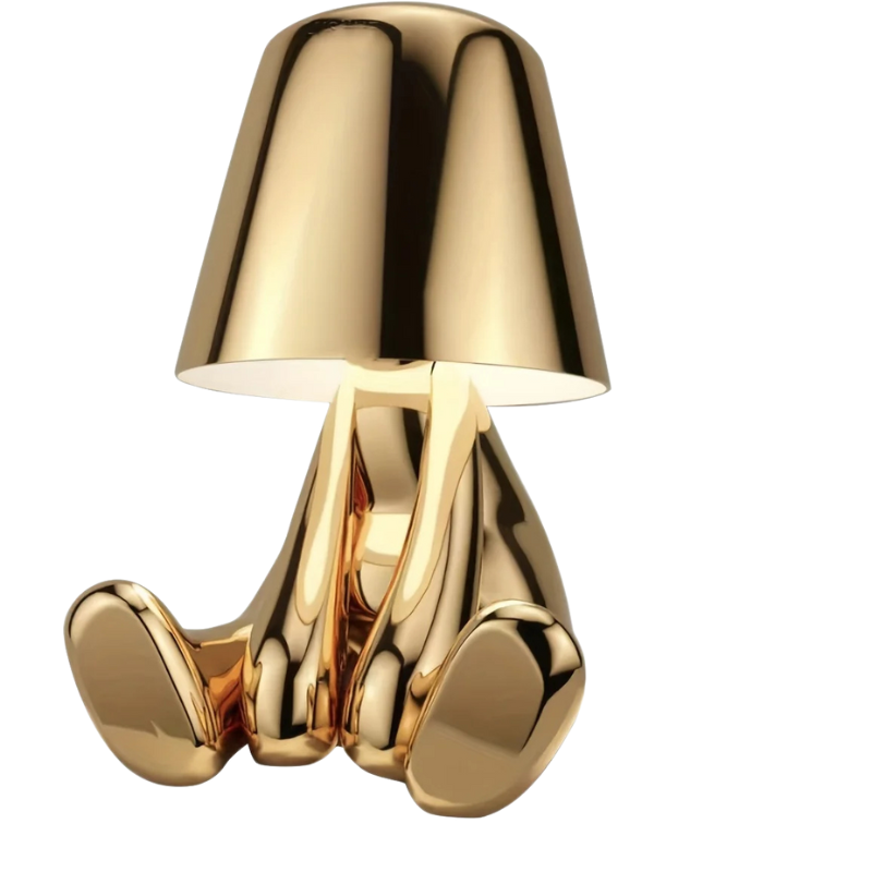 Luminous Elegance: Sculpted Gold Table Lamp for Any Space